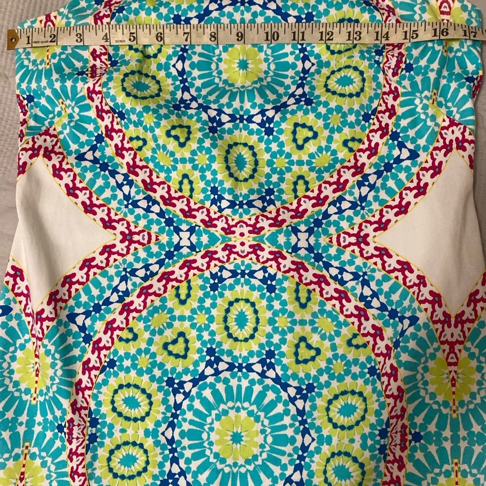 London Times Paisley Geometric Dress Sleeveless Cotton blend multicolor Size 4 - Picture 7 of 13